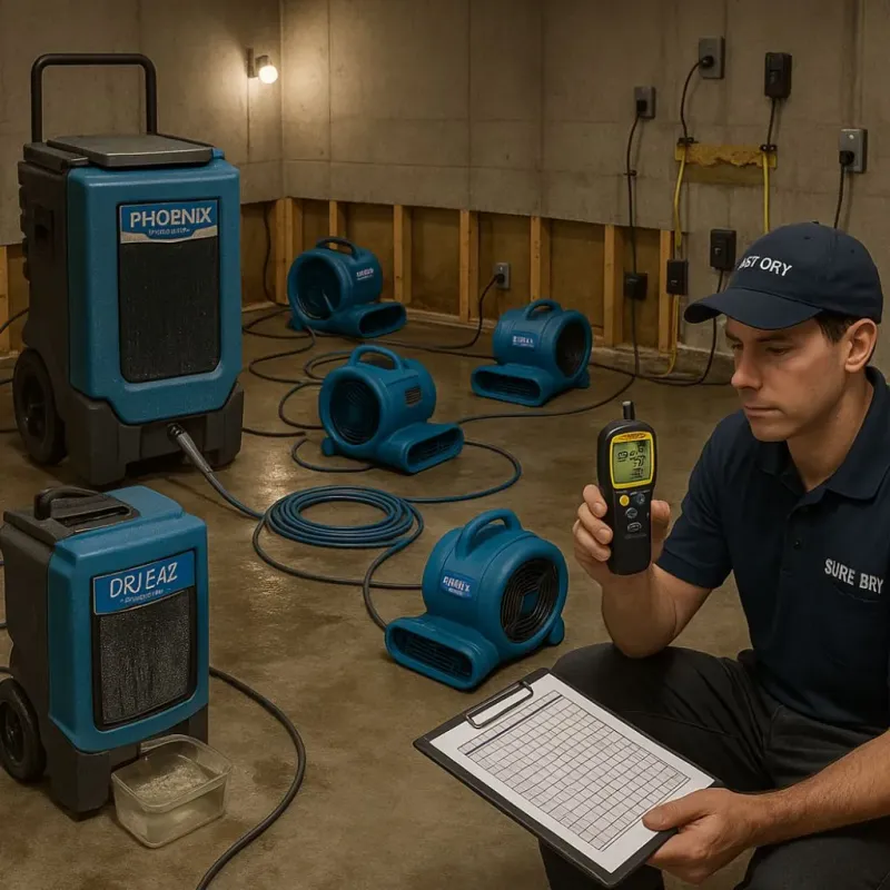 Structural Drying and Dehumidification process in Port Byron, IL